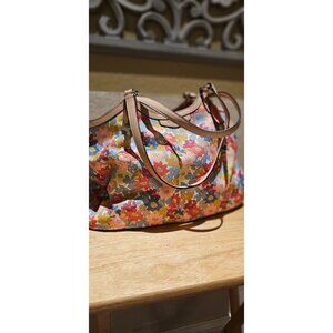 Coach Peyton Floral Print Canvas Tote Bag With Leather Trim